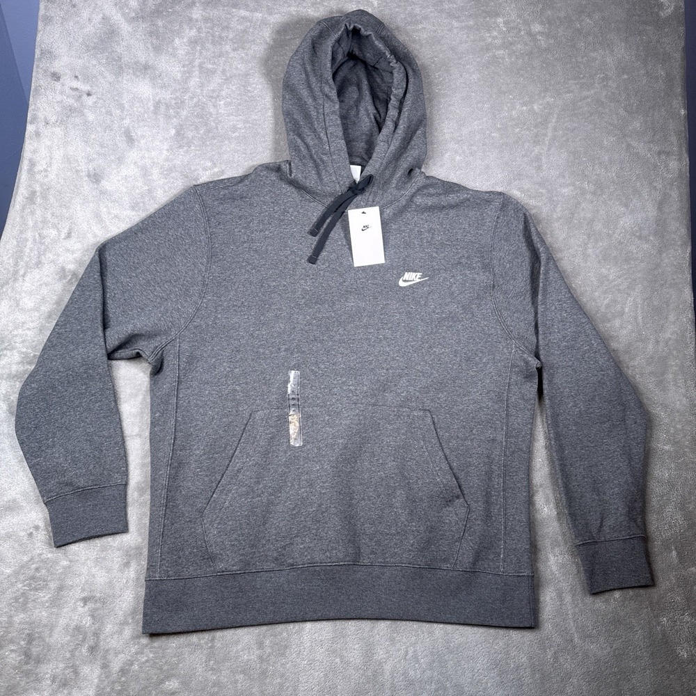 Nike Sportswear Club Fleece Pullover Hoodie Mens XL Dark Grey BV2654-071 NWT